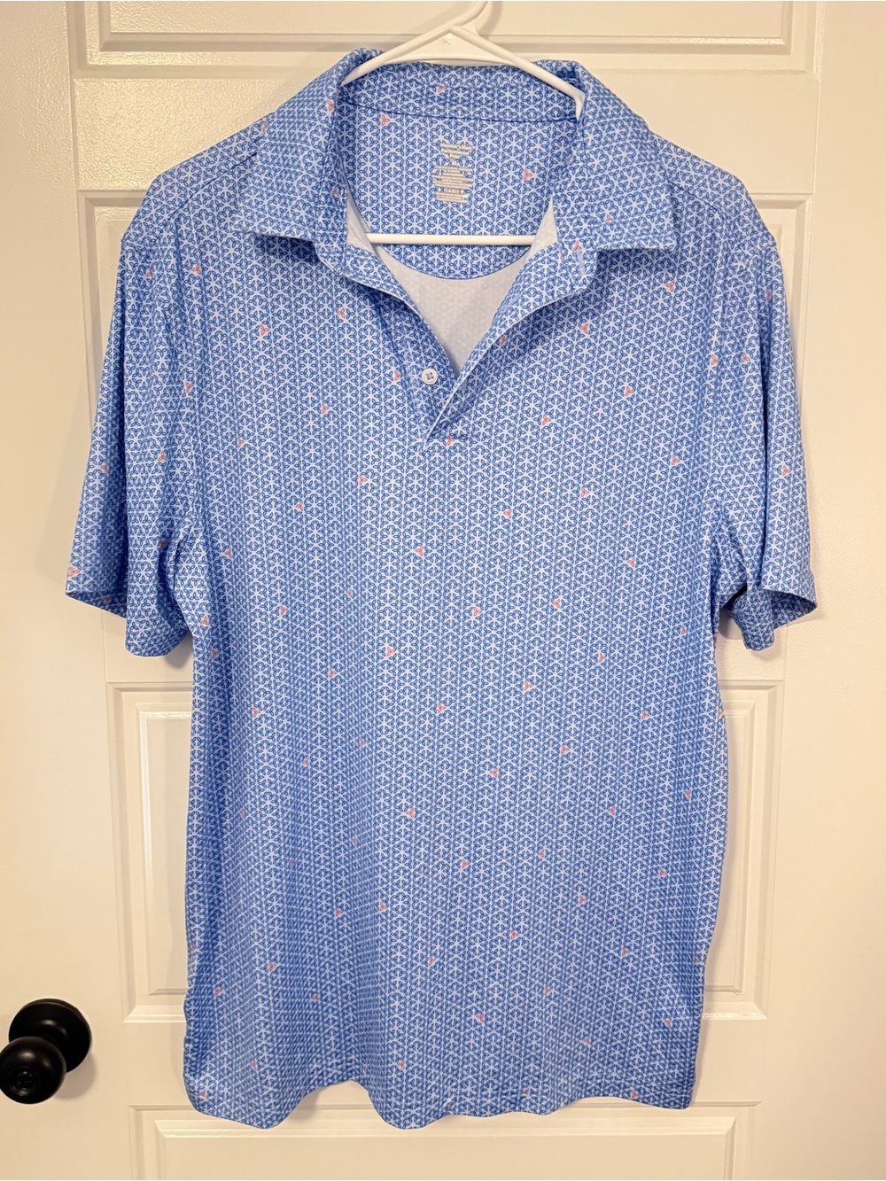 Member’s Mark Light Blue Patterned Men's Polo Shirt